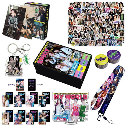 KAIZUKICHIN Aespa gift box new album ""MY WORLD"" peripheral keychain sticker, small card lanyard standing gift package (AESPA gift box)