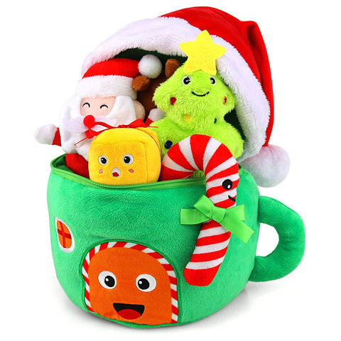 My First Baby Christmas Toys, teytoy 6 Pieces Santa's Christmas Gift, Christmas Playset Decoration Kids Party Favors for Infants Boys and Girls