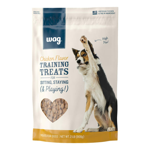 Amazon Brand - Wag Chicken Flavor Training Treats for Dogs, 2 lb. Bag (32 oz)