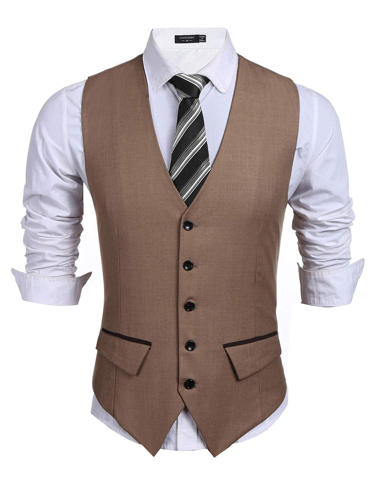 COOFANDY Tuxedo Vests for Men V Neck Single Breasted Classic Dress Vest Business Suit Vest