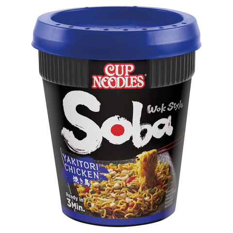 NISSIN Cup Noodles, Soba Wok Style Yakitori Chicken Flavour, 89 g Pot (Pack of 1)