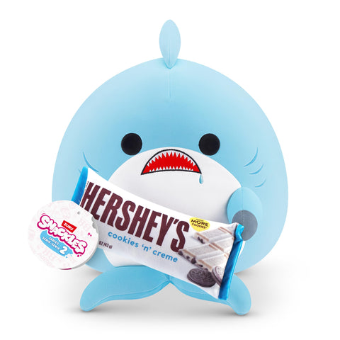 Snackles Series 2 Shark & Hershey (Cookies n Cream) 8 Inch Plush by ZURU, Ultra Soft Plush, Collectible Plush with Real Licensed Brands, Stuffed Animal, Giftable
