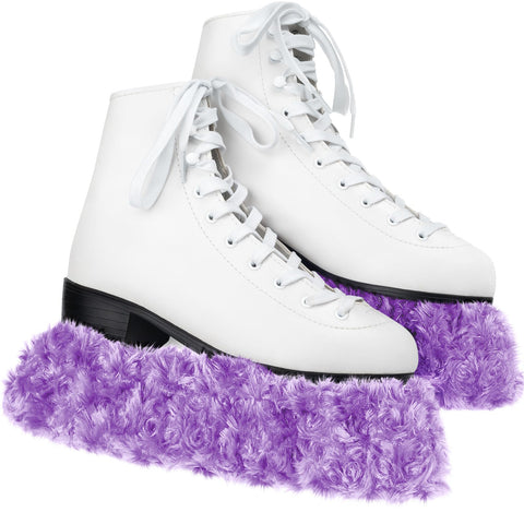 Gemscream Ice Skate Guard Fuzzy Ice Skate Blade Covers Hockey Skate Soakers Figure Skate Guards for Girls Boys Youth Women Men Adult(Purple, L Size)