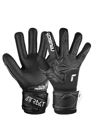 Reusch Attrakt Infinity NC Goalkeeper Gloves for Adults Ideal for Artificial Grass, Black, 8