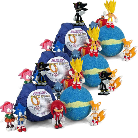 Sonic & Friends Marshmallow Surprise Toy Bath Bomb TRIPLE PACK 320g