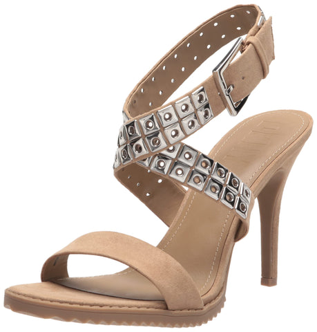 DKNY Women's Studded Buckle Pump Heel Sneaker, Taupe, 8.5