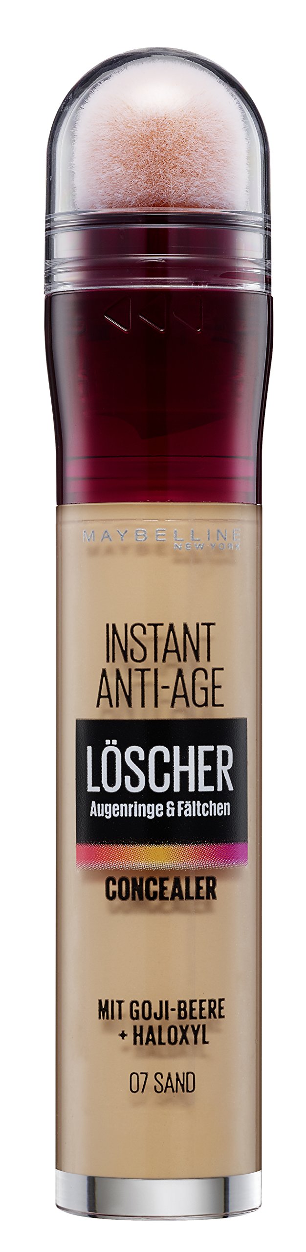 Maybelline New York Concealer Pen, Instant Anti-Age Effect Concealer, Eraser with Micro Erase Applicator, No.07 Sand, 6.8 ml
