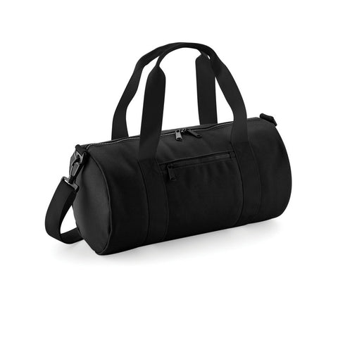 BagBase Mini Barrel Shoulder Bag (One Size) (Black/Black)