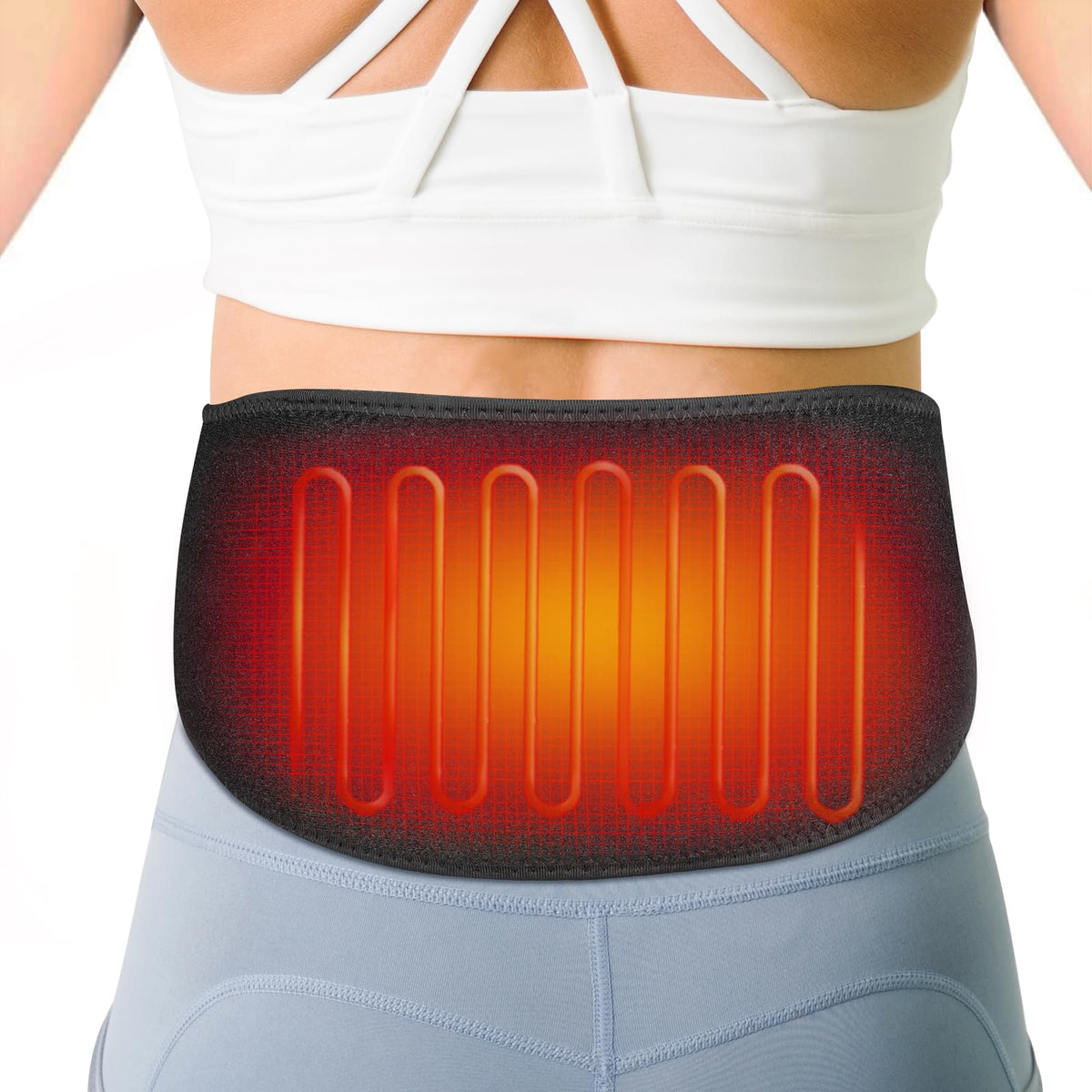 ARRIS Electric Heating Waist Belt Wrap, Lower Back Heat Belts & Lumbar Therapy Heating Pads for Pain Relief of Stomach Muscle Abdominal, Suitable for Men Women (Regular Version)