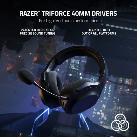 Razer Barracuda X Wireless Gaming & Mobile Headset (PC, Playstation, Switch, Android, iOS): 2.4GHz Wireless + Bluetooth - Lightweight - 40mm Drivers - Detachable Mic - 50 Hr Battery - Black