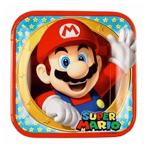 Amscan 9901535-66 - Super Mario Kids Birthday Party Paper Plates - 8 Pack