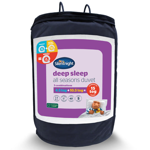 Silentnight All Seasons Double Duvet - 3 in 1 Duvet with 4.5 Tog and 10.5 Tog Quilts Which Combine to Create a 15 Tog Duvet - Ideal for Spring, Summer, Autumn, and Winter - Double