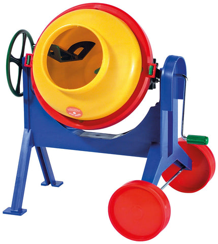 Lena 05003 Betonmischer Concrete, Approx. 28 cm, Mixing Machine with Realistic Function by Turning Wheel and Crank, Mixer for Children from 3 Years, Sand Toy for Beach and Sandpit, Multicoloured