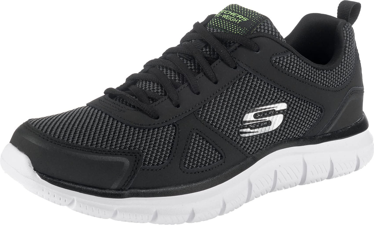 Skechers Sport Men's Track Oxford,Black/White,11 M US