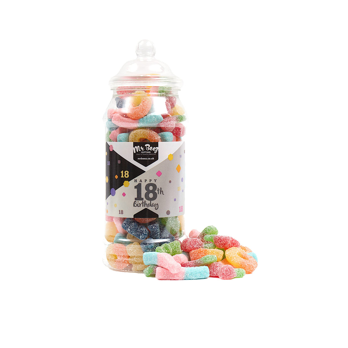 Mr Beez Sweets | 18th Birthday Gift | Fizzy Mix | 23x9cm | 625 Grams