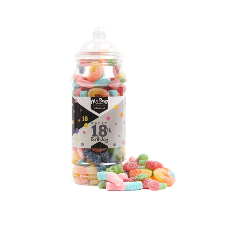 Mr Beez Sweets | 18th Birthday Gift | Fizzy Mix | 23x9cm | 625 Grams