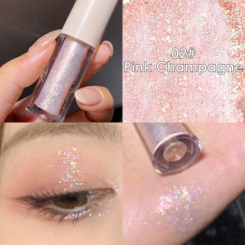 Jutqut Liquid Glitter Eyeshadow - 5 Colors Set, Translucent Shimmery & Sparkle Liquid Eyeliner, Create Shinny Glow Eye Makeup, Long Lasting, Quick-Drying, Subtle Shimmer Eye Shadow Stick
