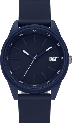 Cat Insignia Blue Men Watch, 42 mm case, Blue Abs case, Blue Silicone Strap, Blue dial