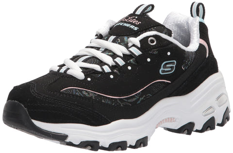 Skechers Women's D'Lites-Sparkling RAIN Sneaker, BKLB, 7