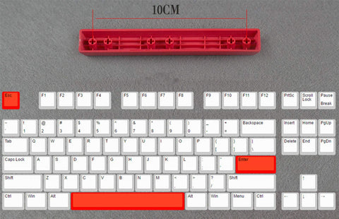 1 Set ESC Enter SpaceBar Keycap Thick PBT Key Caps OEM Height for Cherry MX Switches Gaming Mechanical Keyboard (Green)