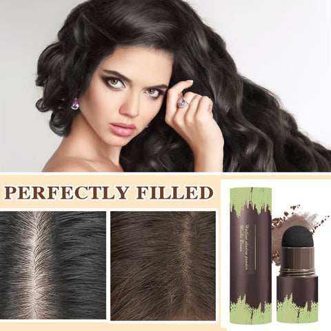 Hairline Powder Stick,Waterproof Hair Filler Powder for Women,Easy to Use,Pigmented Long Lasting Hair Shading Sponge Pen Root Hair Touch Cover Up Hair-line Shadow Makeup Powder(Black)