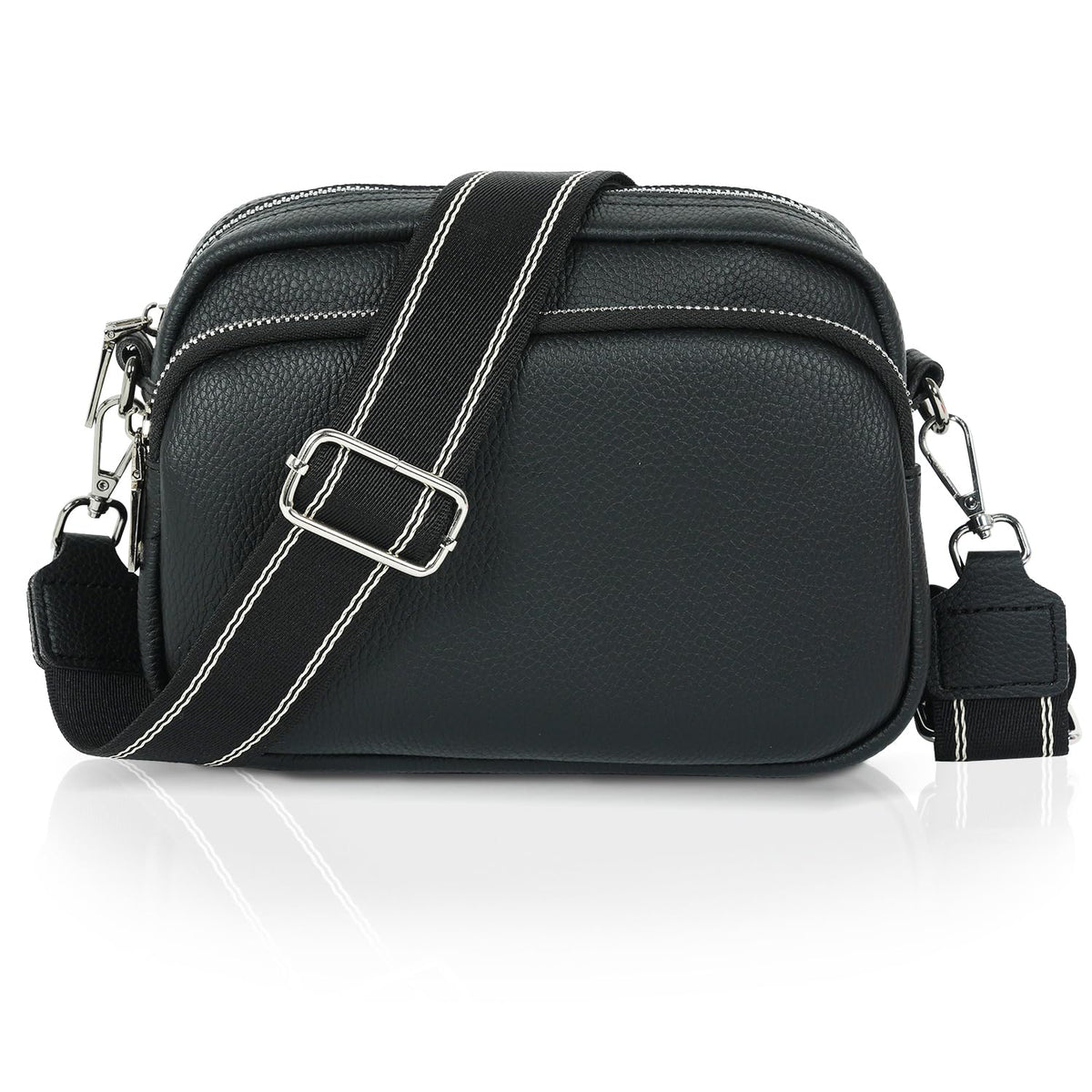 MAMUNU Crossbody Bags for Women Leather Shoulder Bags with Adjustable Wide Strap Lightweight Multi Pockets Over Shoulder Handbag for Women Girls Casual Shopping Travel Work
