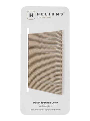 Heliums Bobby Pins - Dark Blonde - 2 Inch Wavy Hair Pins, Matte Metallic Color for Medium to Dark Blonde Hair, 48 Count