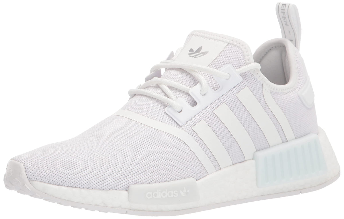 adidas Women's NMD_r1 Casual Sneaker in White/White/Silver Metallic, Size 5