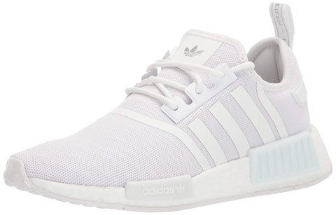 adidas Women's NMD_r1 Casual Sneaker in White/White/Silver Metallic, Size 5