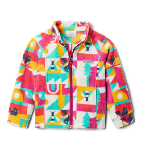 Columbia Youth Girls Benton Springs II Printed Fleece, Wild Fuchsia Summer Escape, Medium