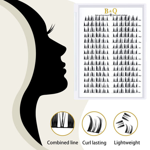 Lash Clusters 14 Pairs Manga Lashes 196 Clusters DIY Lash Extensions D Curl Cluster Lashes B&Q Eyelash Clusters Anime Lashes Wispy Spiky Cluster Eyelash Extensions Individual Lashes Cluster(B39,MIX)