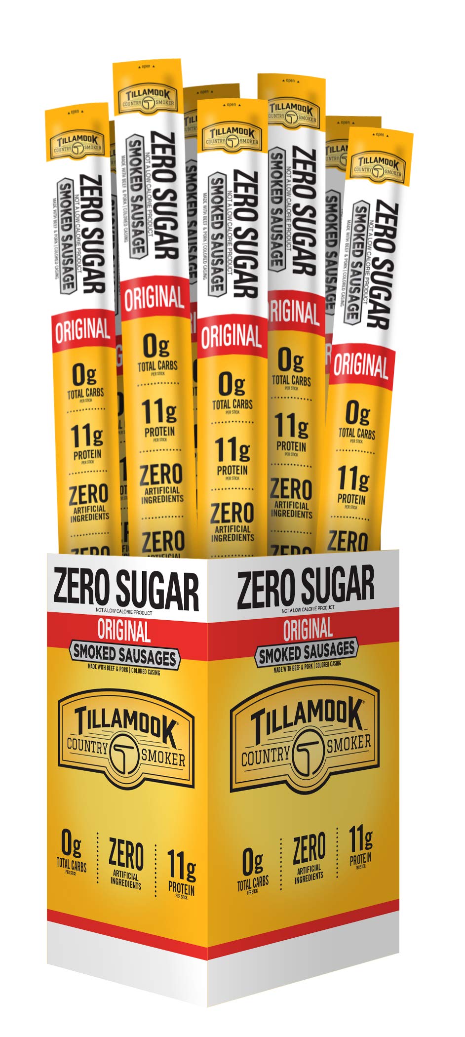 Tillamook Country Smoker Keto Friendly Zero Sugar Smoked Sausages, Original, 1.25 Ounce, 24 Count