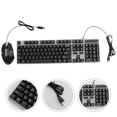 SOLUSTRE Office Keyboard Ergonomic Wired USB Computer Keyboard Wired Keyboard Wired Notebook Gaming Keyboard Wired Computer Keyboard Wired Laptop USB Keyboard Mechanical Keyboard Suite LED