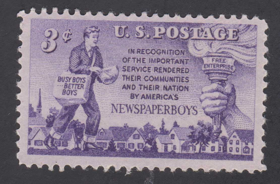 1952 "Newspaper Boys" 3 Cents Stamp (#1015)