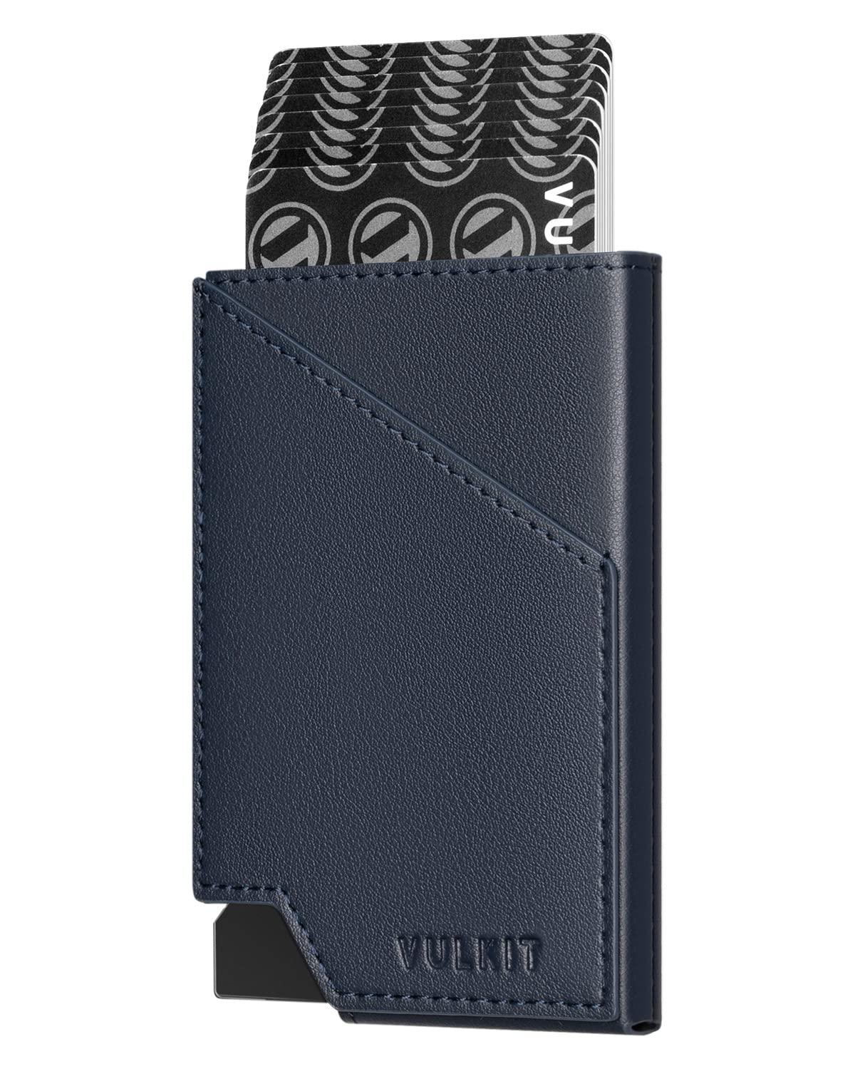VULKIT Pop up Card Wallet RFID Blocking Slim Aluminum Metal Bank Card Holder Case with Business Money Pocket for Credit Cards Notes and Coins
