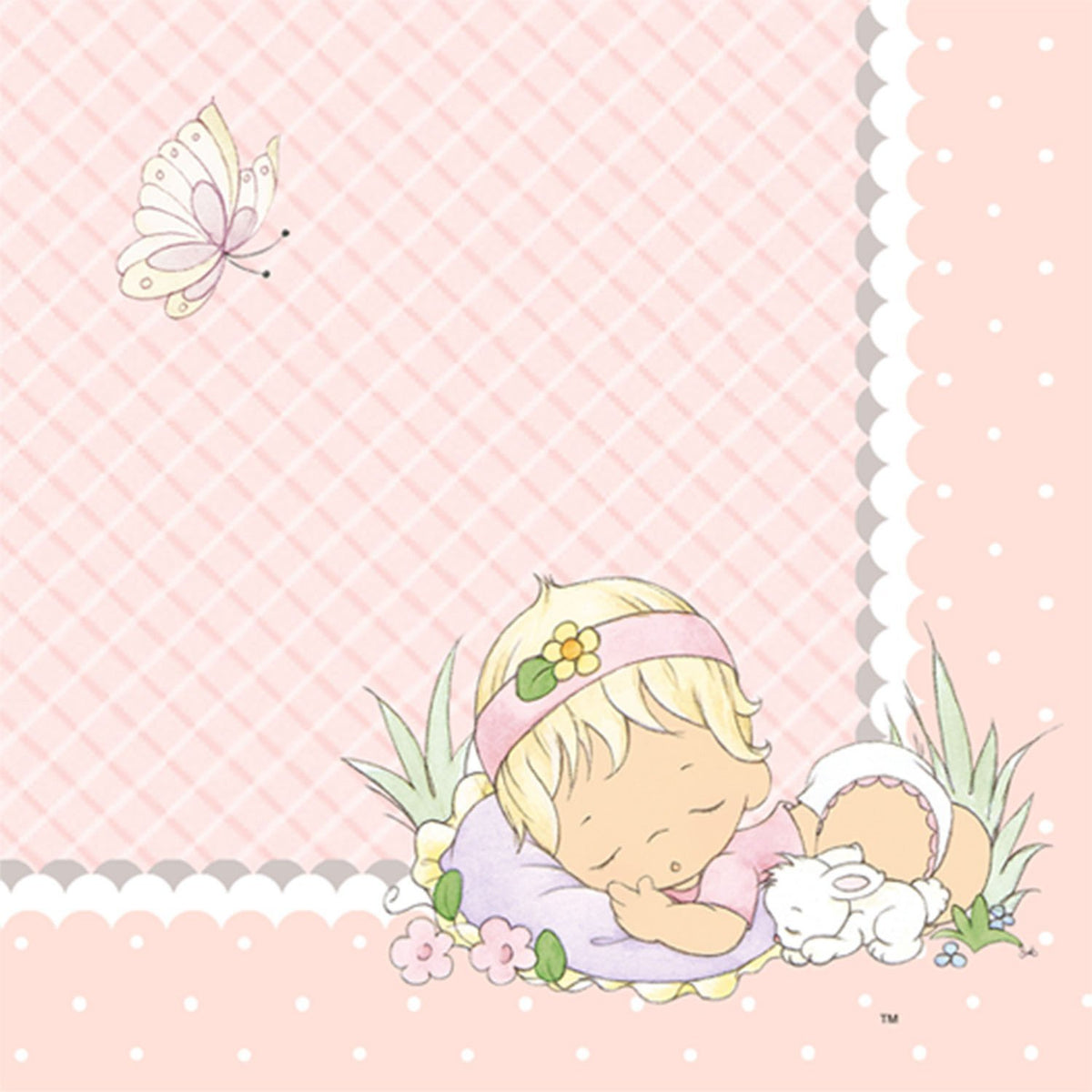 Precious Moments Baby Girl Beverage Napkins Party Accessory