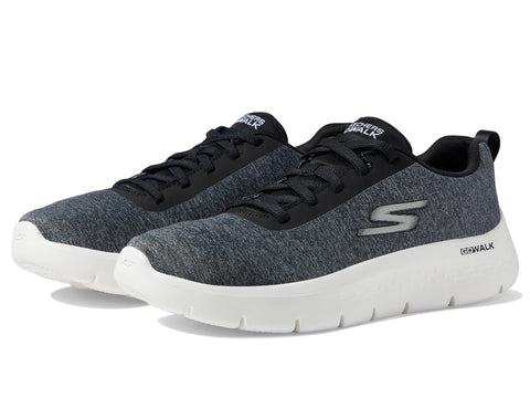 Skechers Women's GO Walk Flex-Dazzling Smile Sneaker, Black, 6.5