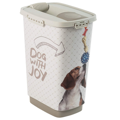 Rotho, Cody, Animal feed container 25 l, Plastic (PP) BPA-free, anthracite/white, 25l (33,0 x 25,0 x 46,3 cm)