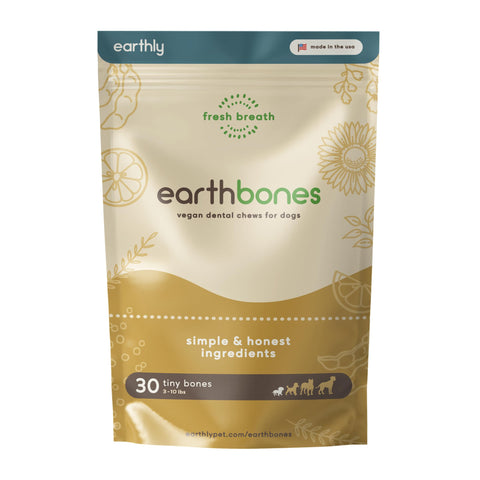 Earthbones Dental Chews for Dogs 3-10lbs, 30 Bones