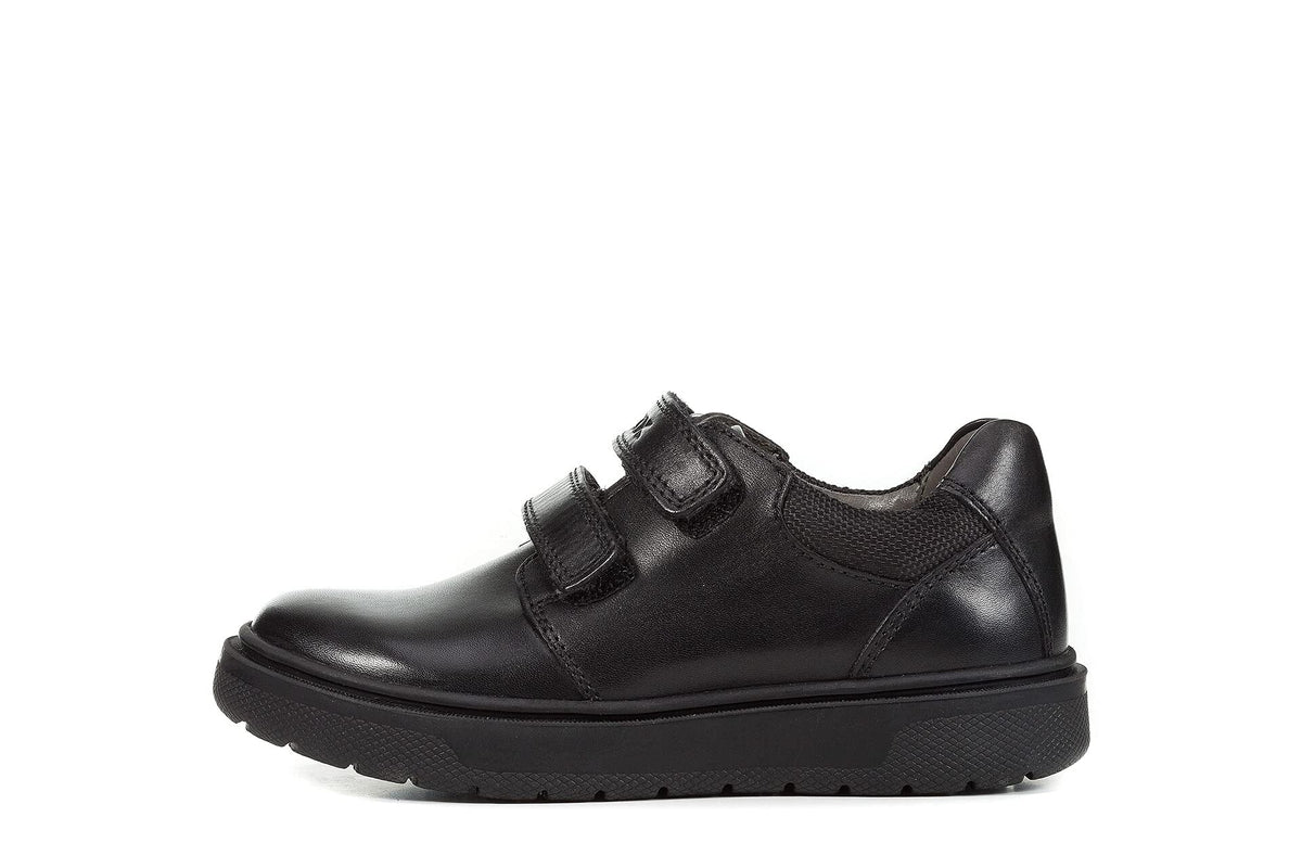 Geox Riddock Boy 5 Hook-and-Loop Dress Sneaker Shoe School Uniform, Black Oxford, 9 Little Kid
