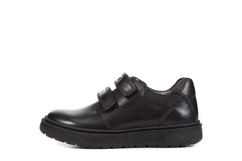 Geox Riddock Boy 5 Hook-and-Loop Dress Sneaker Shoe School Uniform, Black Oxford, 9 Little Kid
