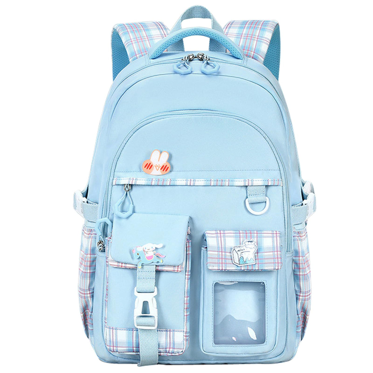 KEBEIXUAN Backpacks for Girls Kids Kawaii School Bag Teenage Girls Middle School Students Bookbag Outdoor Daypack Teens (Blue)