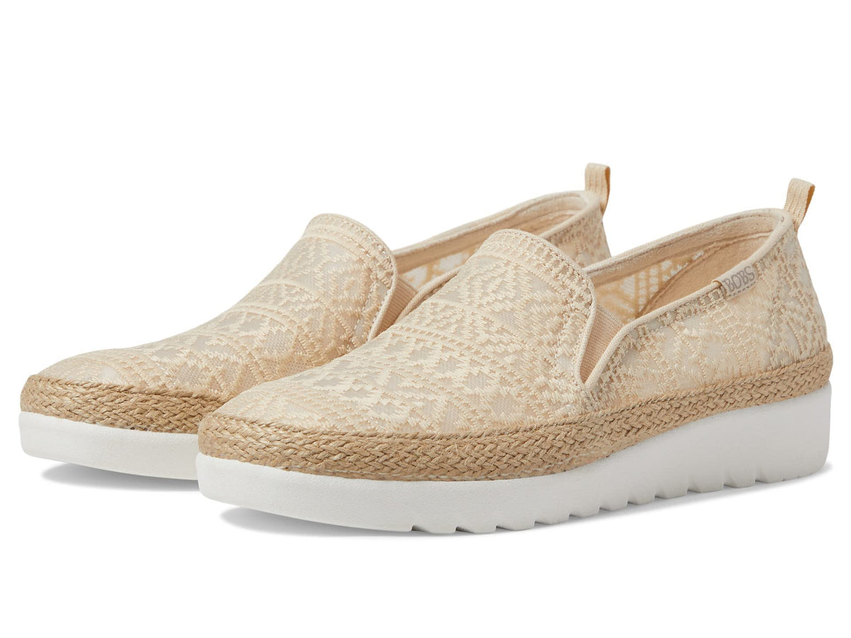Skechers BOBS Women's Flexpadrille Hi-Crisp Meadow Espadrille, Natural, 11