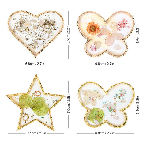 Nail Palette, 4Pcs/Set Nail Palettes Kit Polish Color Mixing Board Nail Art Display Plate Manicure Tool DIY Nail Tips Painting Tray Pallet Makeup Mixing Palette for Home Salon Use