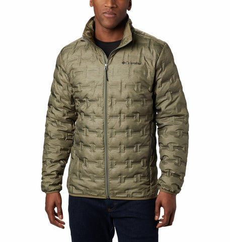 Columbia Men's Delta Ridge Down Jacket, Stone Green Heather Print, XX-Large