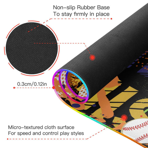 Basketball Football Wireless Charging Mouse Pad for Mobile Phone Extra Large Gaming Mousepad with 13 Lighting Modes Keyboard Mat for Gaming MacBook PC Laptop Desk Home Office