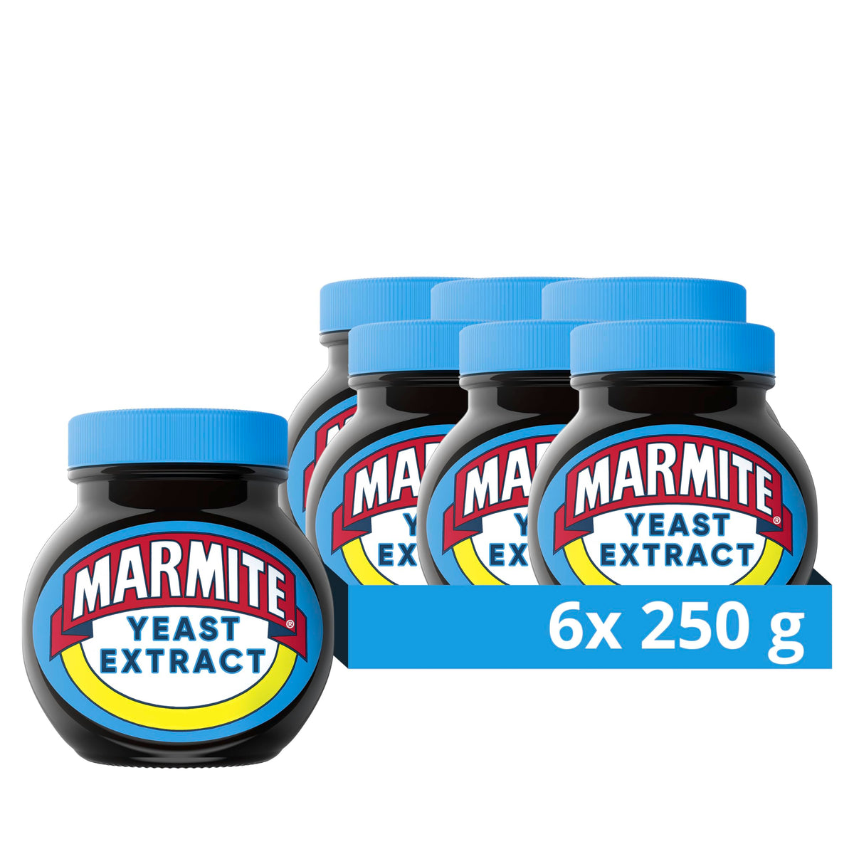 Marmite Reduced Salt Yeast Extract Spread rich in B vitamins, with 25% less salt breakfast spread for the whole family 6x 250 g