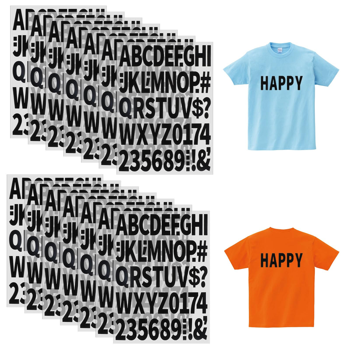 Lusofie 12 Sheets Iron on Letters for Clothing 2 Inch Heat Transfer Letters with A-Z and 0-9 Sticker Iron on Letter Patches for Hats T-Shirt DIY Crafts Pants Jackets Decoration and Repair(612Pcs)