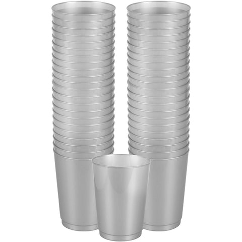 Amscan Big Party Pack Plastic Cups | 10 oz. | Silver | Pack of 72 | Party Supply
