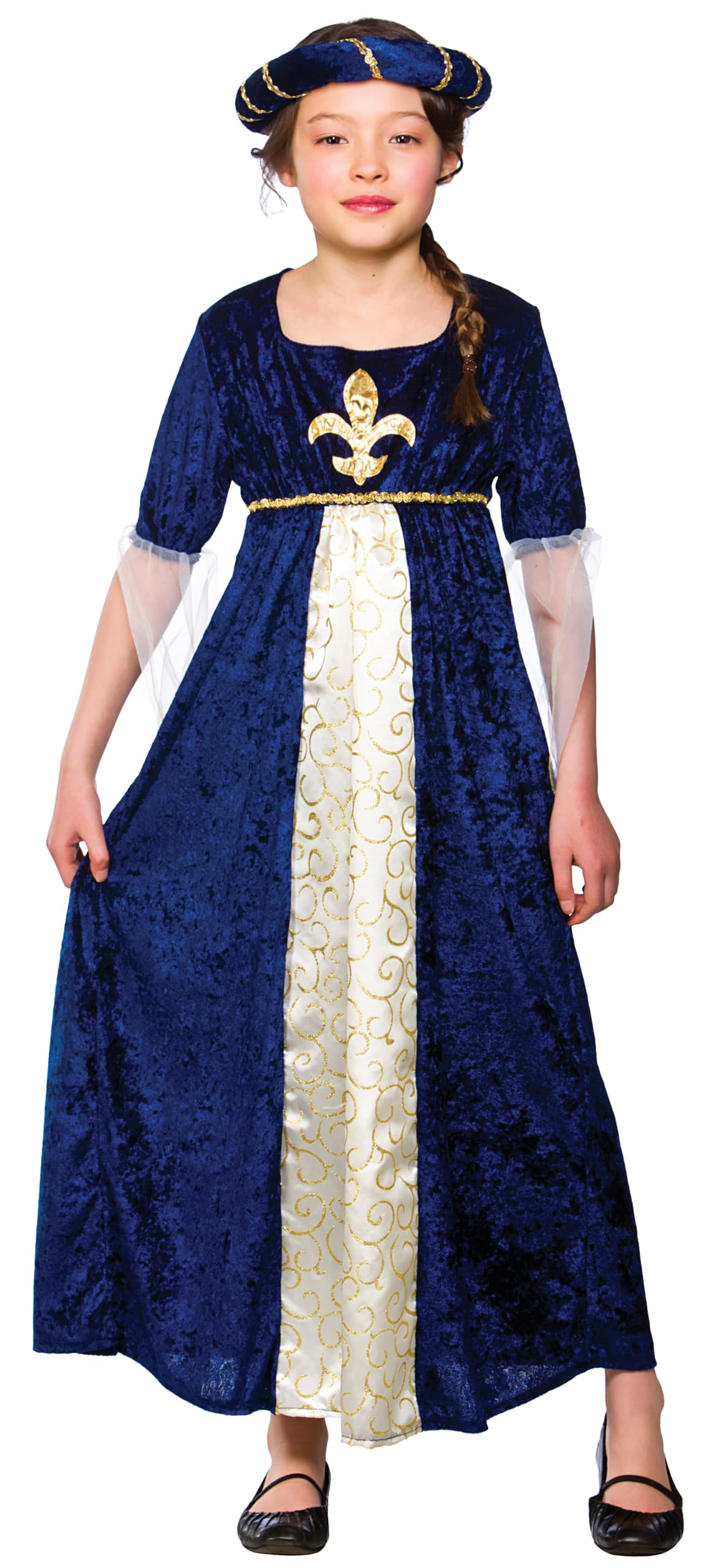 Wicked Costumes Girls Tudor Princess - Blue Fancy Dress - Large (8-10 Years)